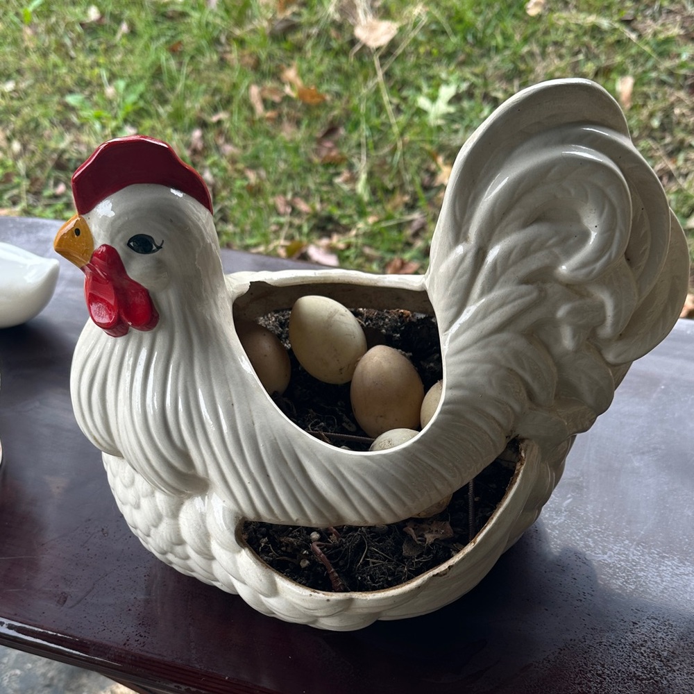 Ceramic Rooster Egg Holder
